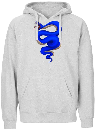 Blue Snake - snake, animal, blue - Fairtrade Hoodie