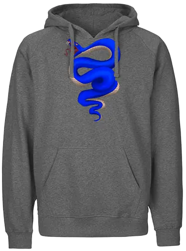 Blue Snake - snake, animal, blue - Fairtrade Hoodie
