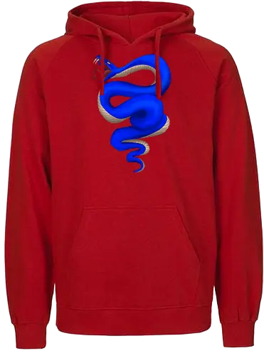 Blue Snake - snake, animal, blue - Fairtrade Hoodie