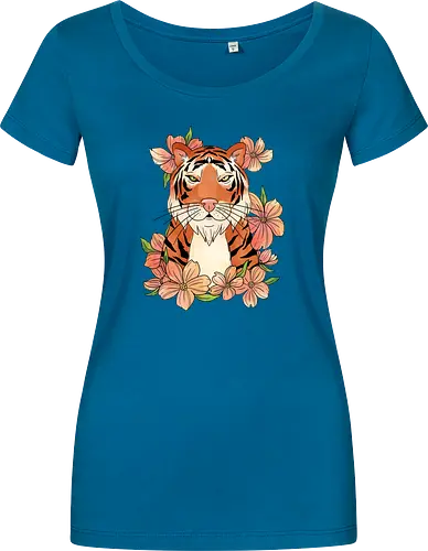 Japanese Art Flower Tiger