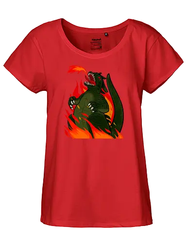 Kaiju on fire - kaiju, japan, fire, Flames, monster - Fairtrade Girl Shirt