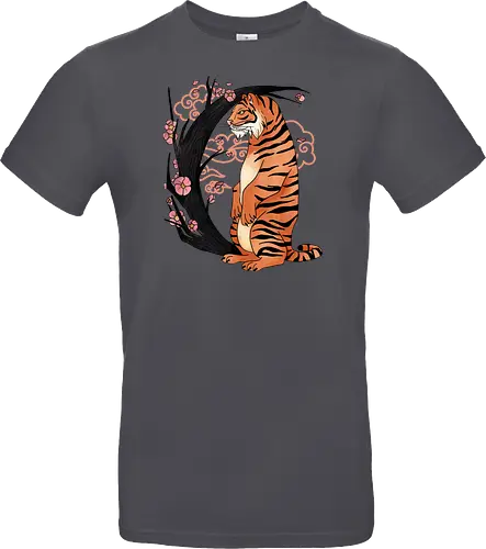 Japanese Art Moon Tree Tiger