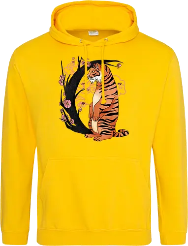 Japanese Art Moon Tree Tiger