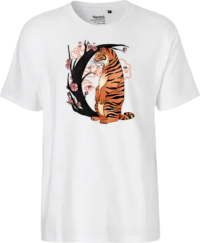Japanese Art Moon Tree Tiger