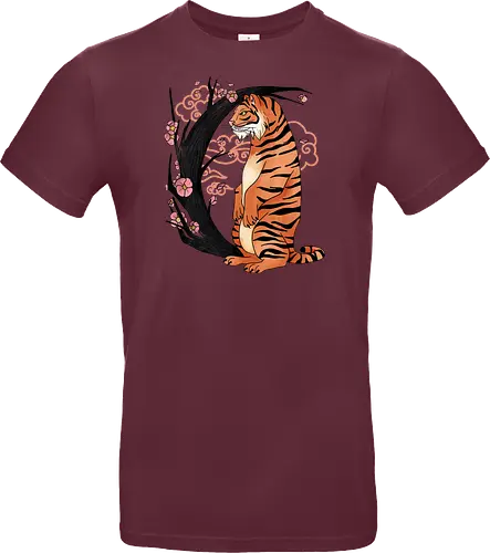 Japanese Art Moon Tree Tiger
