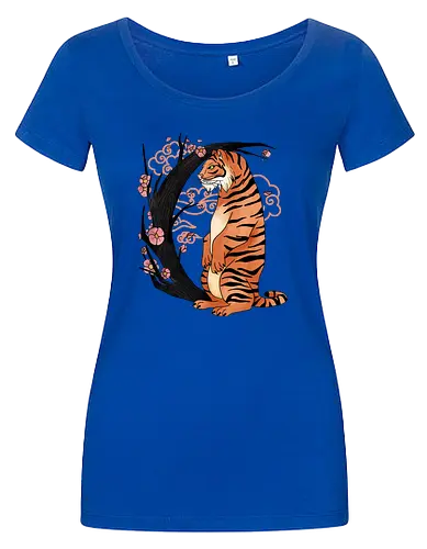 Japanese Art Moon Tree Tiger