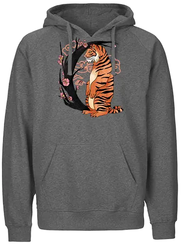 Japanese Art Moon Tree Tiger - tiger, japan, kirschblüte, Cherry tree - Fairtrade Hoodie