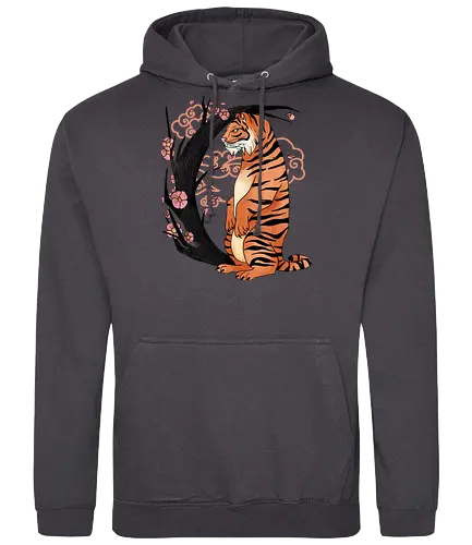 Japanese Art Moon Tree Tiger - tiger, japan, kirschblüte, Cherry tree - Standard Hoodie