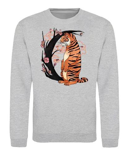 Japanese Art Moon Tree Tiger - tiger, japan, kirschblüte, Cherry tree - Sweatshirt