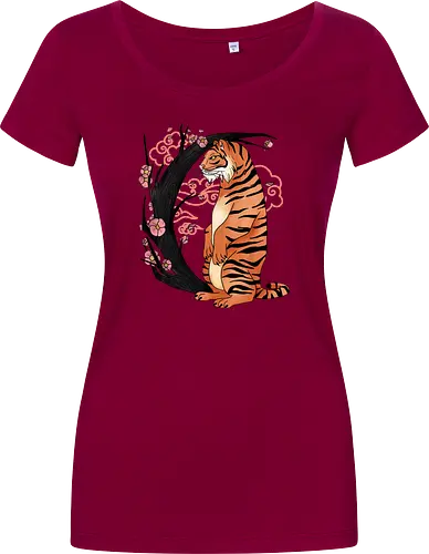 Japanese Art Moon Tree Tiger