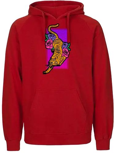 Japanese Art Tiger - tiger, japan, kunst, art, roses - Fairtrade Hoodie