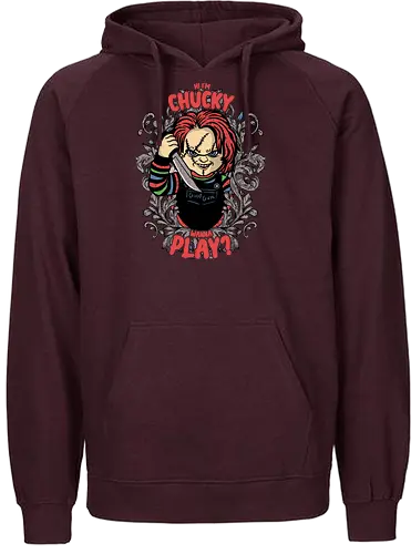 Watercolor Wanna Play - chucky, horror, movie, doll - Fairtrade Hoodie