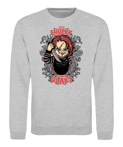 Watercolor Wanna Play - chucky, horror, movie, doll - Sweatshirt