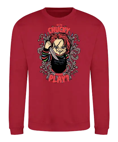 Watercolor Wanna Play - chucky, horror, movie, doll - Sweatshirt
