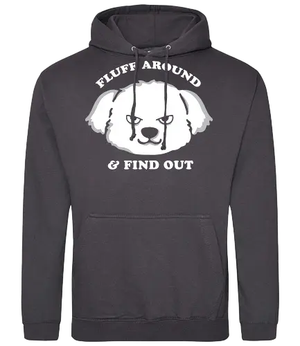 Fluff around and find out - angry, dog, fluffy - Standard Hoodie