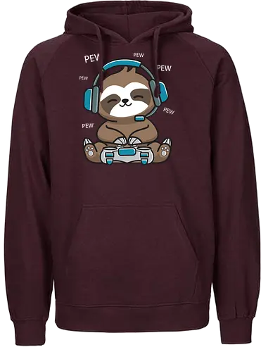 Sloth PEW PEW PEW - sloth, faultier, pew pew - Fairtrade Hoodie