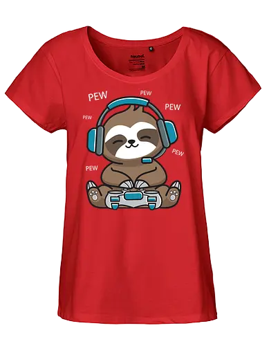 Sloth PEW PEW PEW - sloth, faultier, pew pew - Fairtrade Girl Shirt