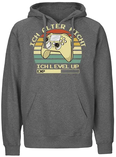 Ich alter nicht ich level up - game, Level, XP, Experience - Fairtrade Hoodie