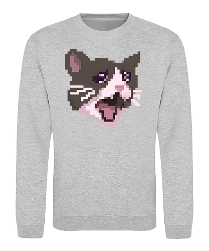 Pixel Angry Cat - pixel, meme, cat, katze - Sweatshirt