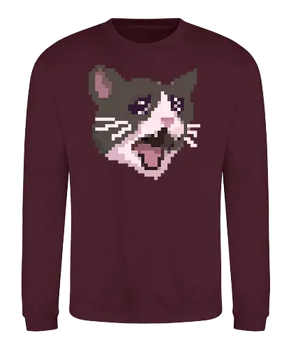 Pixel Angry Cat - pixel, meme, cat, katze - Sweatshirt