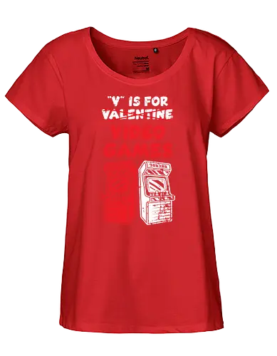 V is for Video Games - videogame, gaming, valentiConsole - Fairtrade Girl Shirt