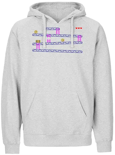 Retro Game - retro, pixel, gaming, kong - Fairtrade Hoodie