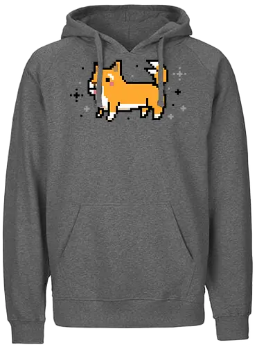 Pixel Dog - dog, pixel, corgi - Fairtrade Hoodie