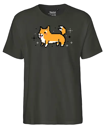 Pixel Dog - dog, pixel, corgi - Fairtrade T-Shirt