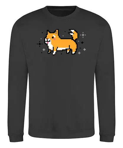 Pixel Dog - dog, pixel, corgi - Sweatshirt