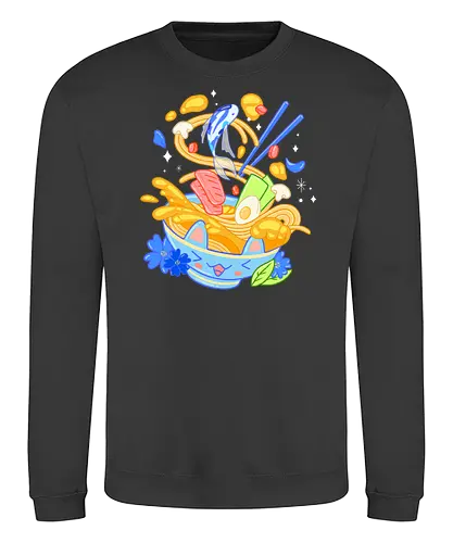 Kawaii Ramen - kawaii, ramen, cat, noodle soup, katze - Sweatshirt