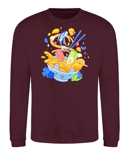 Kawaii Ramen - kawaii, ramen, cat, noodle soup, katze - Sweatshirt