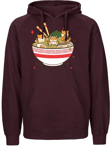Fox Ramen Pool - ramen, corgi, dog - Fairtrade Hoodie