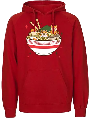 Fox Ramen Pool - ramen, corgi, dog - Fairtrade Hoodie