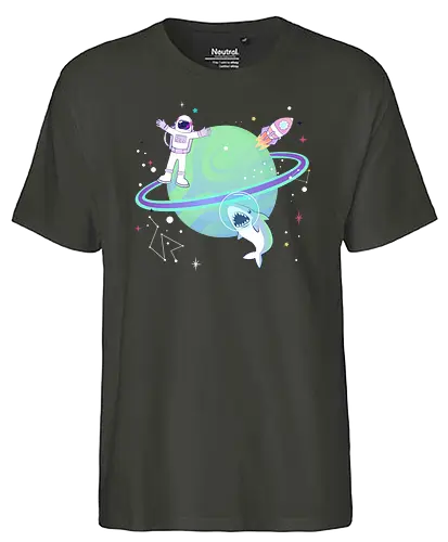 Around the world - ufo, Pastel, shark, astronaut - Fairtrade T-Shirt