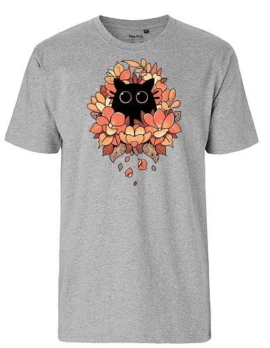 Feline Spy - katze, cat, spion, herbst, laub - Fairtrade T-Shirt