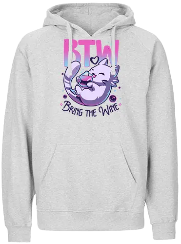 Whiskered Wine Drinker - cat, katze, drink, btw, wein - Fairtrade Hoodie
