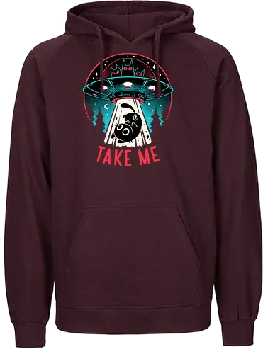 Kitty Alien Encounter - cat, katze, alien, ufo - Fairtrade Hoodie