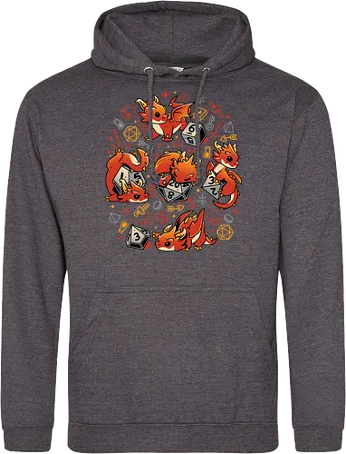 Tiny Dragon Dice - dragon, dice, würfel, pen and paper, rpg - Standard Hoodie