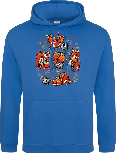 Tiny Dragon Dice - dragon, dice, würfel, pen and paper, rpg - Standard Hoodie