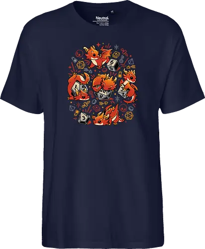 Tiny Dragon Dice - dragon, dice, würfel, pen and paper, rpg - Fairtrade T-Shirt