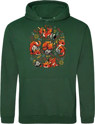 Tiny Dragon Dice - dragon, dice, würfel, pen and paper, rpg - Standard Hoodie