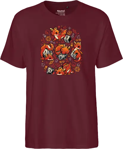 Tiny Dragon Dice - dragon, dice, würfel, pen and paper, rpg - Fairtrade T-Shirt