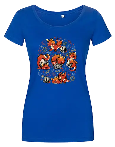 Tiny Dragon Dice - dragon, dice, würfel, pen and paper, rpg - Damen T-Shirt