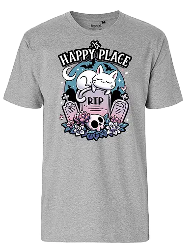 Cemetery Cat Nap - cat, cute, sleepy - Fairtrade T-Shirt
