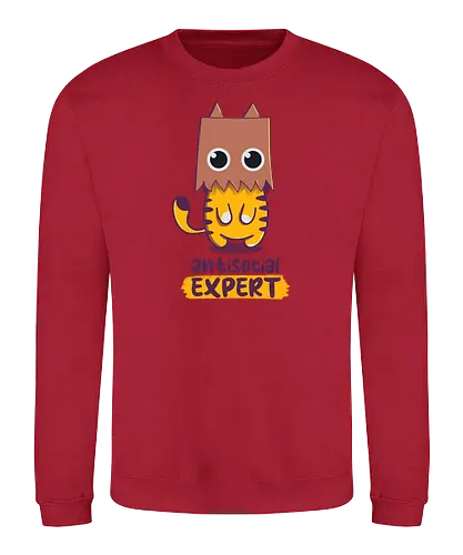 Antisocial EXPERT - cat, Introvert, hide - Sweatshirt