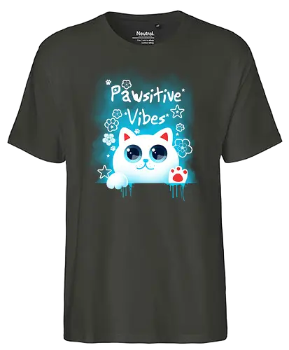 Pawsitive vibes - cat, cute, positive, Paw - Fairtrade T-Shirt