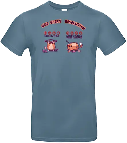 New year's resolution - cat, Resolutions, fail, fitness - Standard T-Shirt