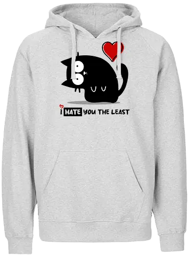 I hate you the Lst - cat, cute, Moody, love, Hate - Fairtrade Hoodie