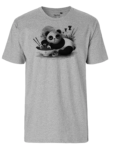 Ramen panda - panda, ramen, eggs, Bowl, sleepy, cute - Fairtrade T-Shirt