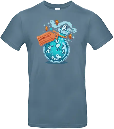 Happy Pills - happy, Potion, dog, bird - Standard T-Shirt